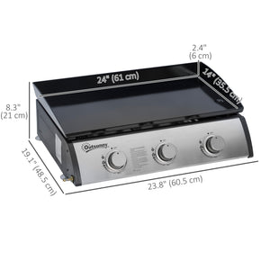 2 Burner Liquefied Gas Grill, Portable Tabletop BBQ Grill, for Camping, Picnic, Silver – view 9