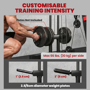 Soozier Home Gym Equipment, Multifunctional Weight Machine with Pulley System for Full Body Strength Training, Black
