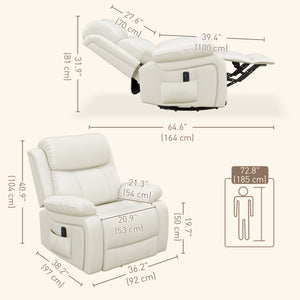 PU Leather Reclining Chair with Vibration Massage Recliner, Swivel Base, Rocking Function, Remote Control – view 9