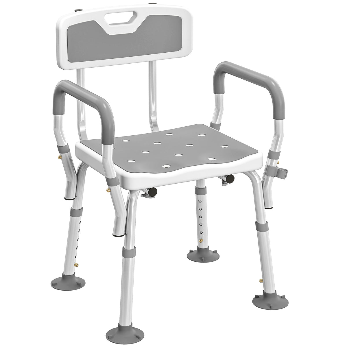 Adjustable Shower Chair with Arms and Back, Bath Chair with Regular Seat – view 2