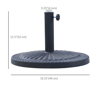 31 lbs Resin Round Market Umbrella Base Holder 19" Decorative Parasol Stand for Patio, Outdoor, Backyard, Bronze