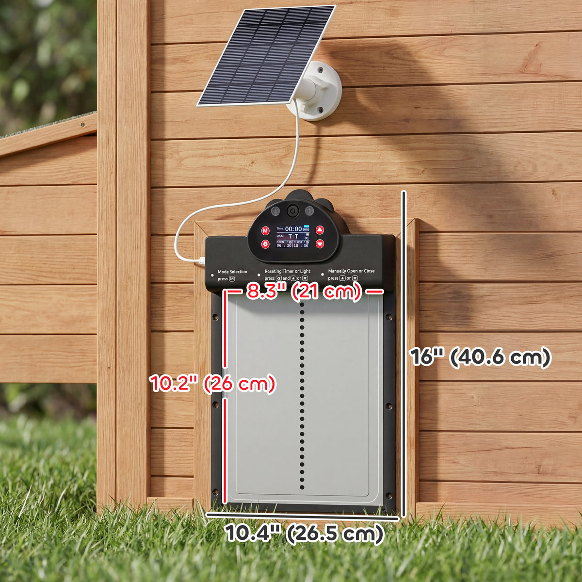2K HD AI Camera Automatic Chicken Coop Door with APP, WiFi Solar Powered with 5200 mAh Large Battery, Alarm Driver