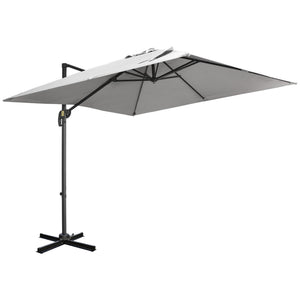 9ft Cantilever Patio Umbrella, Square Overhanging Umbrella with Cross Base, Crank Handle, Tilt – view 8