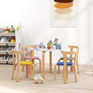 Qaba Wooden Kids Table and Chairs Set, Toddler Table and Chairs Set for 3-8 Years