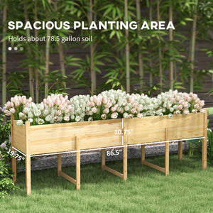 Wooden Raised Garden Bed Planter, Large Elevated Planter Box with Legs, Bed Liner and Drain Holes, Grey – view 10
