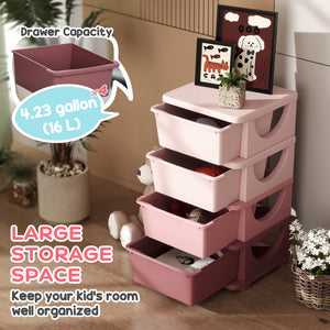 3 Tier Kids Toy Organizer and Storage Bins with 3 Plastic Drawers, Blue