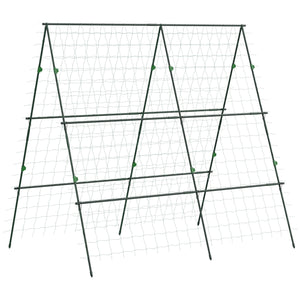 71" x 71" Metal Cucumber Trellis with Netting for Climbing Plants Vegetables, A Frame Tomato Plant Support Tomato Trellis for Vegetable Garden, Patio, Balcony, Green
