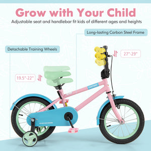 Kid's Bike with Adjustable Handlebar and Saddle Pink-14 Inches view 6
