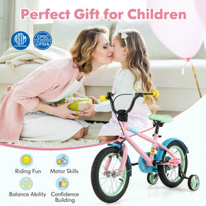 Kid's Bike with Adjustable Handlebar and Saddle Pink-14 Inches view 8