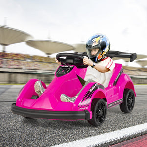 Kids 6V Ride On Go Cart with Remote Control and Safety Belt-Pink view 6