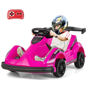 Kids 6V Ride On Go Cart with Remote Control and Safety Belt-Pink view 7