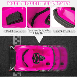 Kids 6V Ride On Go Cart with Remote Control and Safety Belt-Pink view 8