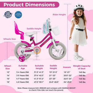 Kids Bike 12 Inch with Training Wheels and 2 Brake System for 3-4 Years Old view 4