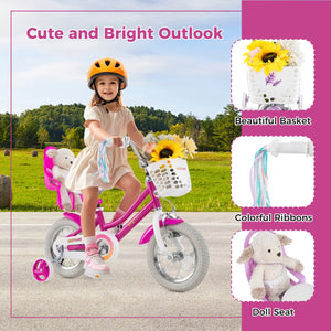 Kids Bike 12 Inch with Training Wheels and 2 Brake System for 3-4 Years Old view 5