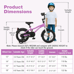 Kids Bike 14-Inch Children Training Bicycle with 2 Brake for 3-5 Years Old view 4