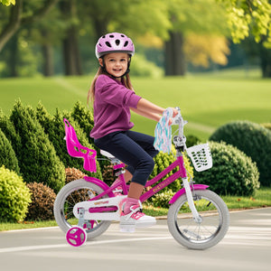 Kids Bike 14 Inch with Training Wheels and 2 Brake System for 3-5 Years Old view 3