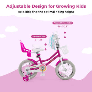 Kids Bike 14 Inch with Training Wheels and 2 Brake System for 3-5 Years Old view 5