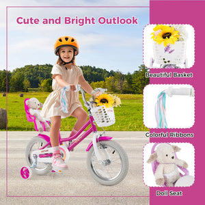 Kids Bike 14 Inch with Training Wheels and 2 Brake System for 3-5 Years Old view 8