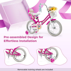 Kids Bike 16 Inch with Training Wheels and 2 Brake System for 4-7 Years Old view 8