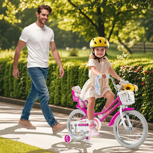 Kids Bike 18 Inch with Training Wheels and 2 Brake System for 4-8 Years Old view 2