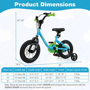Kids Bike for 3-7 Years Old Boys and Girls 12/14/16-Inch Children Bicycle Blue-12 Inches view 4
