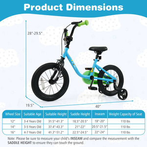 Kids Bike for 3-7 Years Old Boys and Girls 12/14/16-Inch Children Bicycle Blue-14 Inches view 4