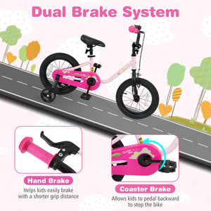 Kids Bike for 3-7 Years Old Boys and Girls 12/14/16-Inch Children Bicycle-Pink 14 Inch view 6