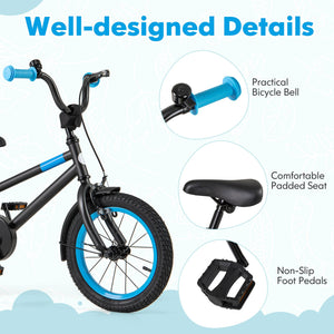 Kids Bike with Adjustable Handlebar and Saddle Black-14 inches view 5