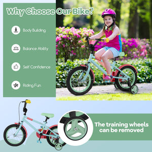 Kids Bike with Adjustable Handlebar and Saddle Blue-14 inches view 9
