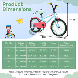 Kids Bike with Adjustable Handlebar and Saddle Blue-18 inches view 4