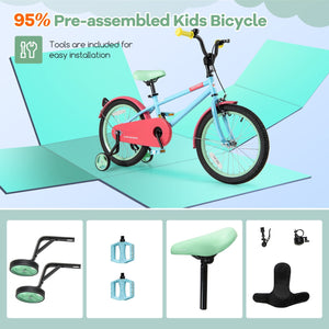 Kids Bike with Adjustable Handlebar and Saddle Blue-18 inches view 7