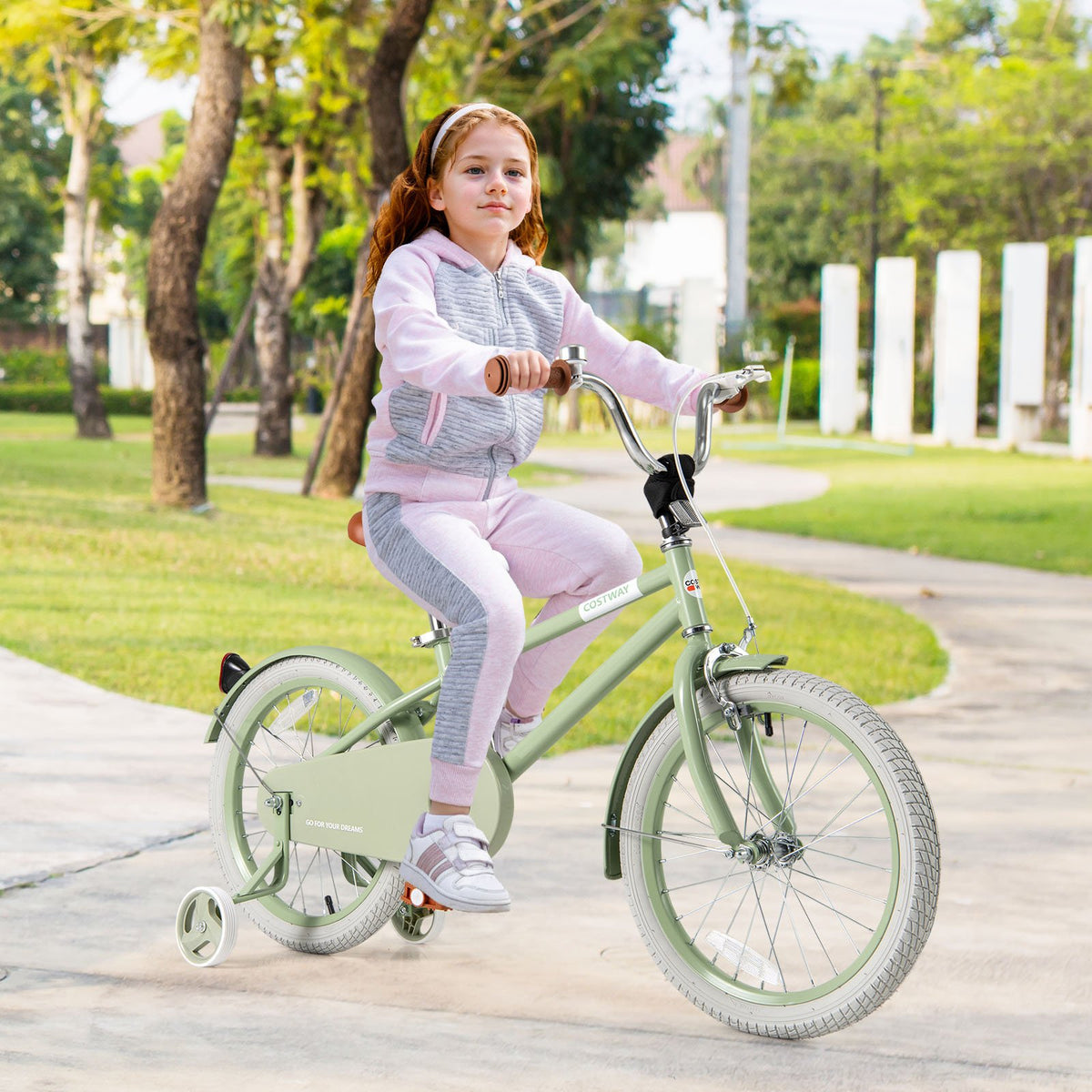 Kids Bike with Adjustable Handlebar and Saddle Green-18 Inches view 2