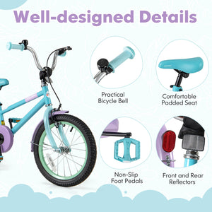 Kids Bike with Adjustable Handlebar and Saddle Purple-16 Inches view 9