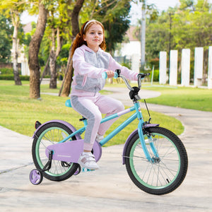 Kids Bike with Adjustable Handlebar and Saddle Purple-18 Inches view 2