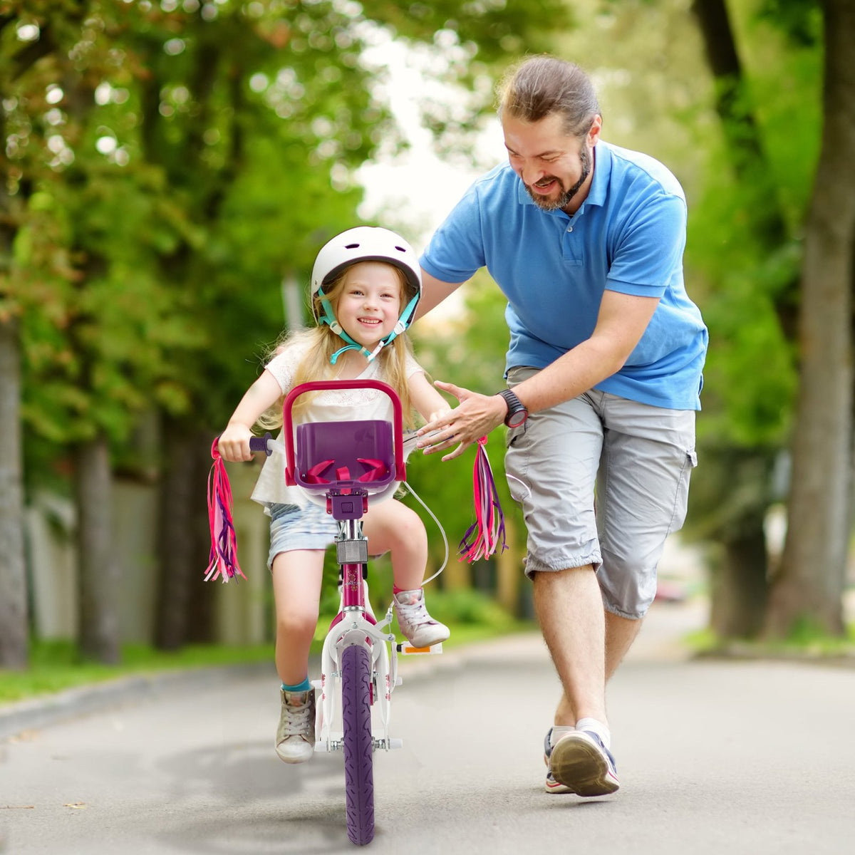 16 Inch Kids Bike with Doll Seat and Removable Training Wheels-16 inches view 2