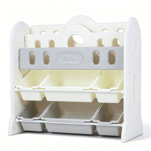 Kids Bookshelf and Toy Storage Organizer with 2 Front-Facing Racks