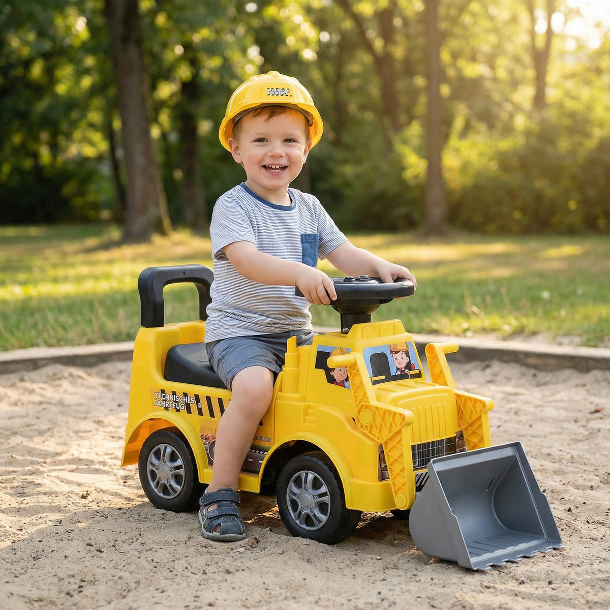 Kids Digger Ride on Truck with Shovel and Under-Seat Compartment view 2