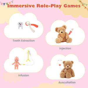 Kids Doctor Play Set with Adjustable Height Bar-Pink view 8