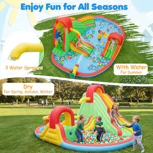 Kids Inflatable Water Park with Splash Pool and 3 Water Slides (Blower Not Included) view 9