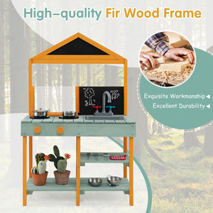 Kids Kitchen Playset with Root Viewer Planter and Rotatable Faucet view 6