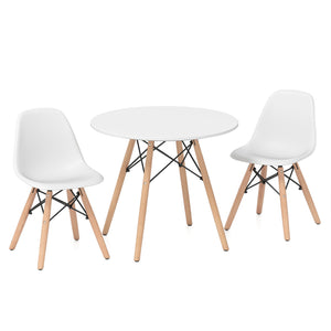 Kid's Modern Dining Table Set with 2 Armless Chairs