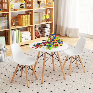 Kid's Modern Dining Table Set with 2 Armless Chairs view 2