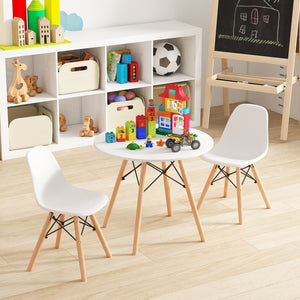Kid's Modern Dining Table Set with 2 Armless Chairs view 3