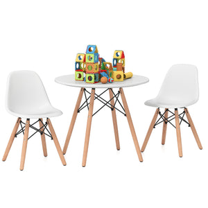 Kid's Modern Dining Table Set with 2 Armless Chairs view 4