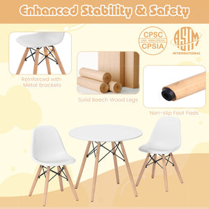 Kid's Modern Dining Table Set with 2 Armless Chairs view 7