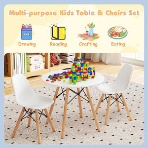 Kid's Modern Dining Table Set with 2 Armless Chairs view 8