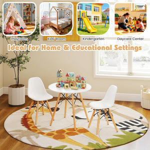 Kid's Modern Dining Table Set with 2 Armless Chairs view 9