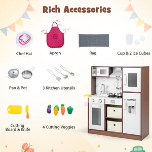 Kids Modern Toy Kitchen Playset with Attractive Lights and Sounds-Coffee view 6