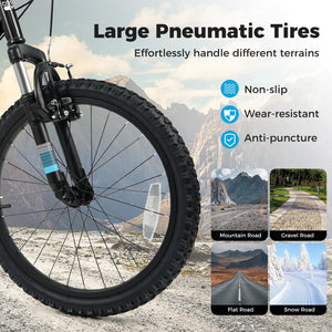 Kids Mountain Bike 20 24 Inch Child Bicycle for Boys Girls Aged 8+ Years Old Black-20 Inch view 9