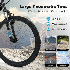 Kids Mountain Bike 20 24 Inch Child Bicycle for Boys Girls Aged 8+ Years Old Black-24 Inch view 9